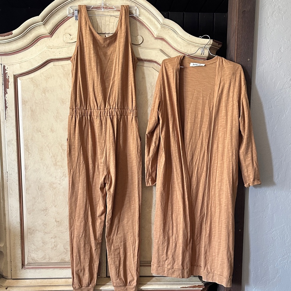 Three Bird Nest 2 piece set Jumpsuit and Duster size Large - Picture 3 of 3